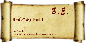 Bródy Emil névjegykártya