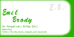 emil brody business card